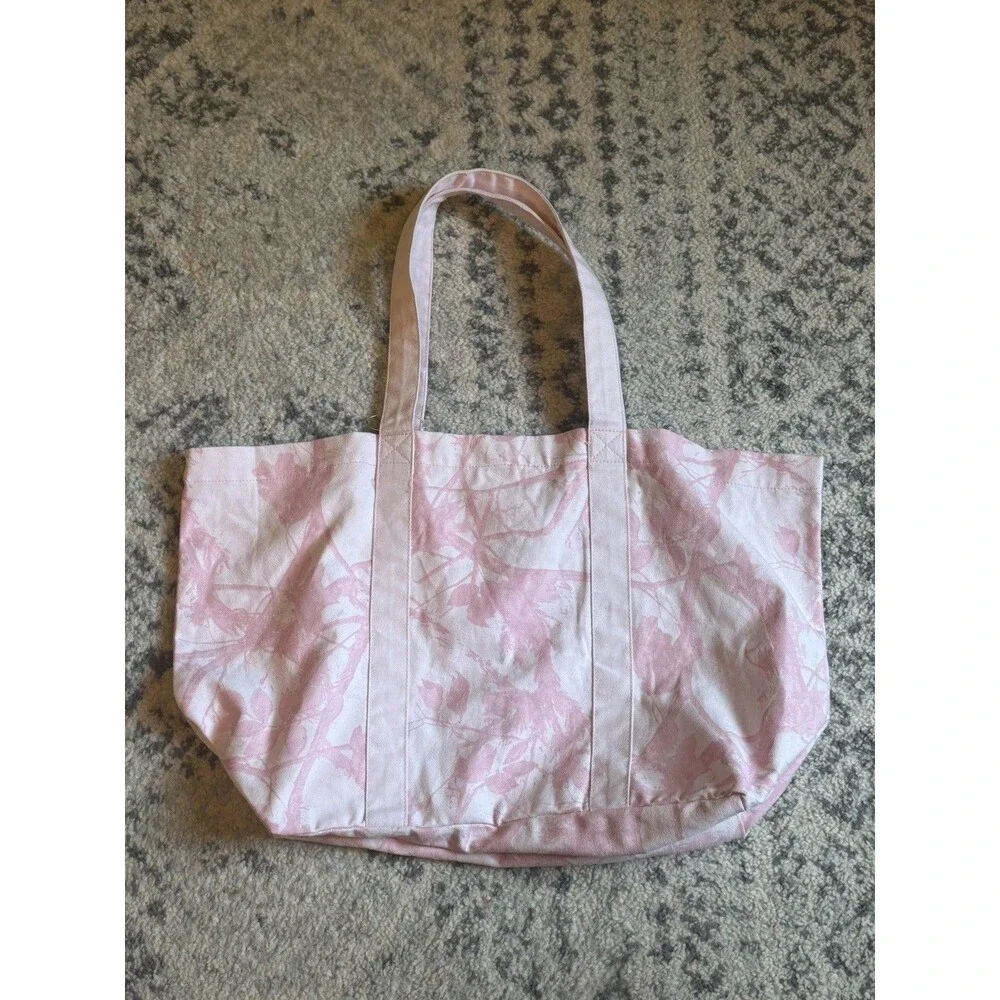 Large Abercrombie & Fitch Pink Floral Tote Bag with Snap Closure